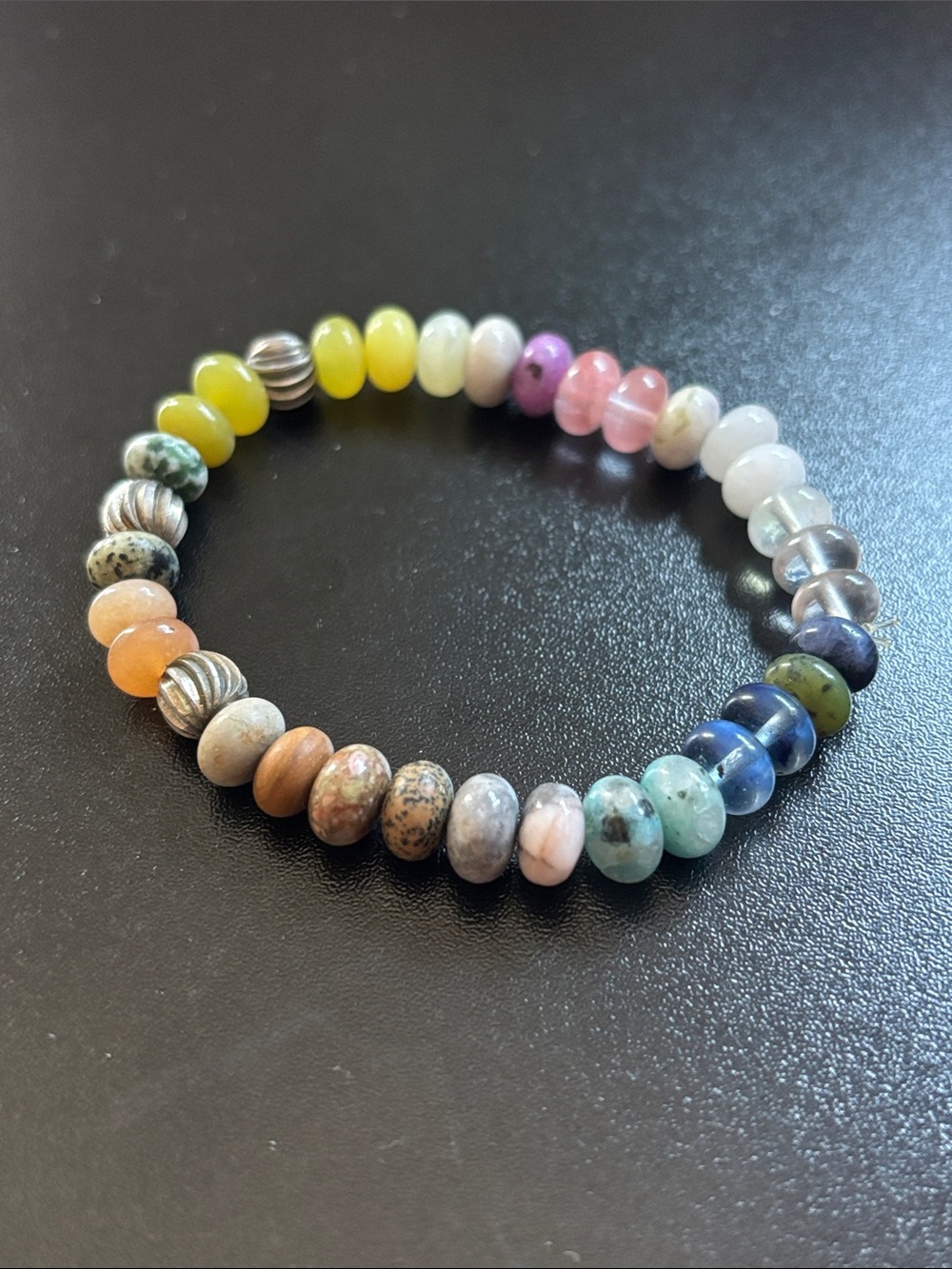 Multicolor Crystal Beaded Stretch Bracelet